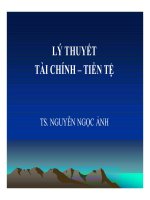 Bài giảng Lý thuyết tài chính tiền tệ  TS. Nguyễn Ngọc Ảnh