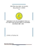 Đề tài thâm hụt cán cân tài khoản vãng lai của việt nam