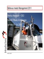 bellevue meets management 2011 markus akermann ceo holcim ready to shift gears january 13 14 2011 holcim ltd