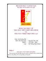 BÁO CÁO THỰC TẾ  NHÀ MÁY THỦY ĐIỆN HÒA BÌNH  VÀ  NHÀ MÁY NHIỆT ĐIỆN PHẢ LẠI