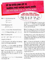 Đề thi tuyển sinh vào lớp 10 THPT năng khiếu ĐHQG Hồ Chí Minh môn toán học potx