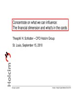 concentrate on what we can influence the financial dimension and what''''s in the cards theophil h schlatter cfo holcim group st louis september 15 2010 holcim ltd