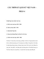 CÁC THỜI KỲ LỊCH SỬ VIỆT NAM – PHẦN 4 ppsx