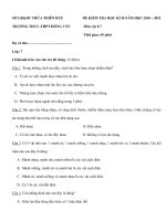 TRƯỜNG THCS -THPT HỒNG VÂN-ĐỀ KIỂM TRA HỌC KÌ II-NĂM HỌC 2010 – 2011 Môn vật lí 7 doc