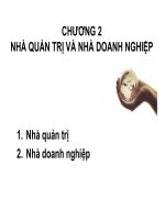 CHƯƠNG 2: NHÀ QUẢN TRỊ VÀ NHÀ DOANH NGHIỆP doc