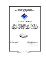 Quản trị rủi ro lãi suất tại ngân hàng thương mại cổ phần ngoại thương Việt Nam chi nhánh Cần Thơ