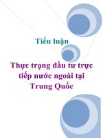 Tiểu luận: Thực trạng đầu tư trực tiếp nước ngoài tại Trung Quốc doc