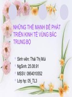BÁO CÁO TIỂU LUẬN: NHỮNG THẾ MẠNH ĐỂ PHÁT TRIỂN KINH TẾ VÙNG BẮC TRUNG BỘ ppsx