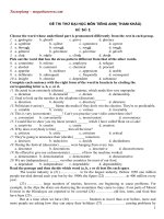 Đề thi thử đại học môn anh ( kèm đáp án ) - Đề số 1 pot