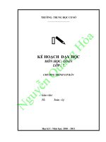 KẾ HOẠCH DẠY HỌC MÔN TOÁN 7 docx