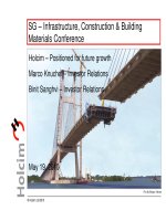 sg infrastructure construction building materials conference positioned for future growth marco knuchel investor relations binit sanghvi investor relations may 19 2010 hlcim ltd