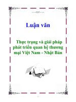 Luận văn: Thực trạng và giải pháp phát triển quan hệ thương mại Việt Nam - Nhật Bản pps