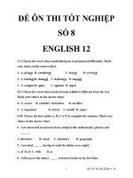 ĐỀ ÔN THI TỐT NGHIỆP TIẾNG ANH SỐ 8 ppt