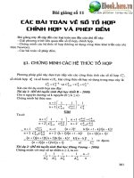 Tài liệu ôn toán - Chuyên đề 11 - Tổ hợp, chỉnh hợp và phép đếm pps