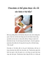 Chocolate có thể giảm được rắc rối sức khỏe ở bà bầu? doc