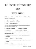ĐỀ ÔN THI TỐT NGHIỆP TIẾNG ANH SỐ 9 potx