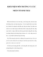 KHÁI NIỆM MÔI TRƯỜNG VÀ CÁC NHÂN TỐ SINH THÁI docx