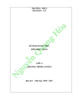 KẾ HOẠCH DẠY HỌC MÔN TOÁN 6 pps