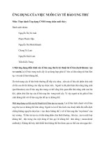 ỨNG DỤNG CỦA VIỆC NUÔI CẤY TẾ BÀO UNG THƯ ppsx