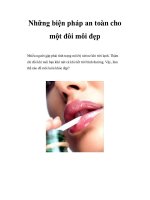 Những biện pháp an toàn cho một đôi môi đẹp pps
