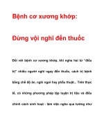 Bệnh cơ xương khớp: Đừng vội nghĩ đến thuốc pps