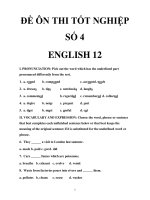 ĐỀ ÔN THI TỐT NGHIỆP TIẾNG ANH SỐ 4 pps