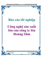 Báo cáo tốt nghiệp: Công nghệ sản xuất bia của công ty bia Hoàng Sâm docx