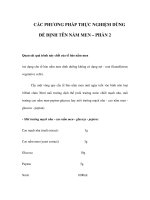 CÁC PHƯƠNG PHÁP THỰC NGHIỆM DÙNG ĐỂ ĐỊNH TÊN NẤM MEN – PHẦN 2 ppsx