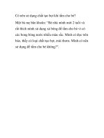 Có nên sử dụng chất tạo bọt khi tắm cho bé? docx