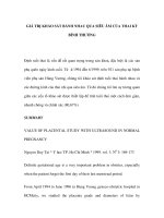 GIÁ TRỊ KHẢO SÁT BÁNH NHAU QUA SIÊU ÂM CỦA THAI KỲ BÌNH THƯỜNG pdf