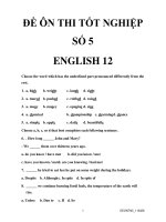 ĐỀ ÔN THI TỐT NGHIỆP TIẾNG ANH SỐ 5 doc