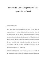 LIFTING ĐỂ LÀM LÙI LẠI NHỮNG TÁC DỤNG CỦA TUỔI GIÀ ppsx