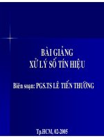 BÀI GIẢNG MÔN XỬ LÍ SỐ TÍN HIỆU CHƯƠNG 4 - THIẾT KẾ BỘ LỌC SỐ DỰA VÀO HÀM TRUYỀN ppsx