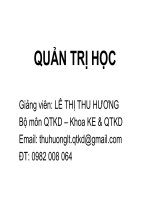 Bài giảng môn: Quản trị học docx