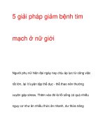 5 giải pháp giảm bệnh tim mạch ở nữ giới pptx