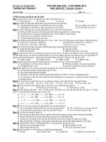 ĐỀ THI THỬ ĐẠI HỌC MÔN SINH THPT TĨNH GIA 2011 - ĐỀ SỐ 2 pptx