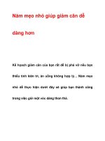 Năm mẹo nhỏ giúp giảm cân dễ dàng hơn pps