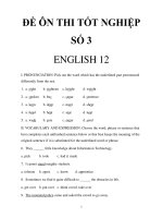 ĐỀ ÔN THI TỐT NGHIỆP TIẾNG ANH SỐ 3 ppsx