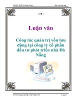 Báo cáo thực tập: Công tác quản trị vốn lưu động tại công ty cổ phần đầu tư phát triển nhà Đà Nẵng potx
