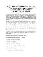 MỘT SỐ PHƯƠNG PHÁP GIẢI PHƯƠNG TRÌNH, BẤT PHƯƠNG TRÌNH pdf