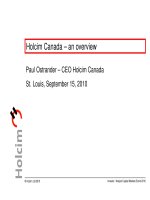 holcim canada an overview paul ostrander ceo holcim canada st louis september 15 2010