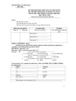 Đề thi chọn học sinh giỏi môn Tiếng Anh lớp 12 tỉnh Bến Tre 2009-2010 - Đề số 3 docx