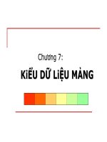 Chương 7: KiỂU DỮ LiỆU MẢNG pps