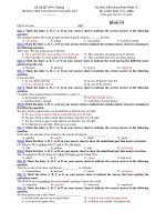 Trường THPT chuyên Huỳnh Mẫn Đạt - đề thi anh văn 10 căn bản (đề số 141) pdf