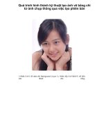 Quá trình hình thành kỹ thuật tạo ảnh vẽ bằng chì từ ảnh chụp thông qua việc tạo phiên bản potx