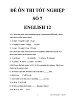 ĐỀ ÔN THI TỐT NGHIỆP TIẾNG ANHSỐ 7 pptx