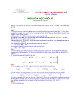 ĐỀ THI HỌC SINH GIỎI MÔN HOÁ HỌC KHỐI 10 KỲ THI OLYMPIC TRUYỀN THỐNG 30/4 potx