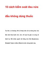 10 cách kiểm soát đau nửa đầu không dùng thuốc potx