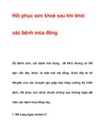 Hồi phục sức khoẻ sau khi khỏi các bệnh mùa đông pps