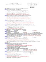 Trường THPT chuyên Huỳnh Mẫn Đạt - đề thi sinh học 11 căn bản (đề số 391) pptx